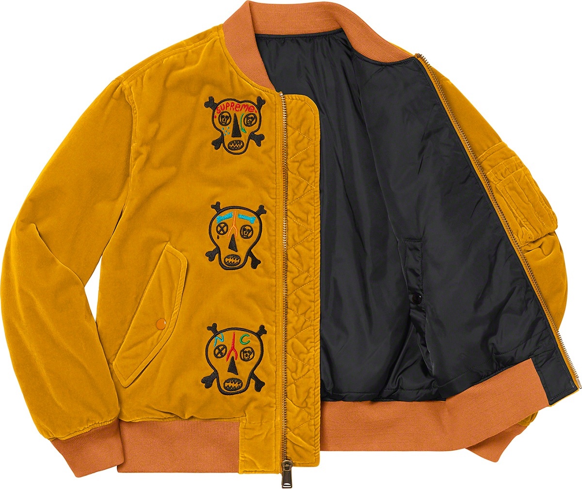 Clayton Patterson/Supreme Skulls Embroidered Velvet MA-1 view 14